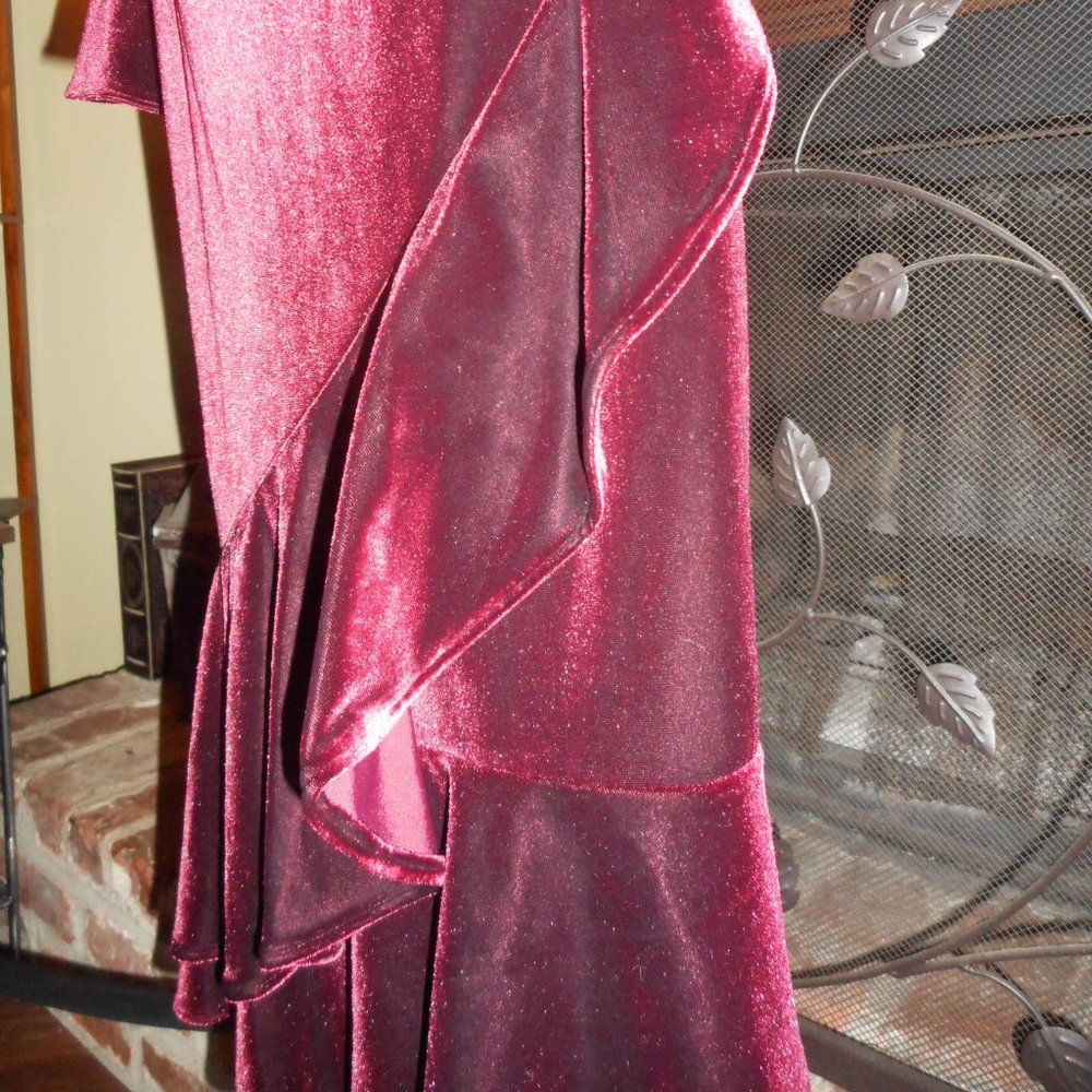 NWT Ralph Lauren burgundy velvet dress, 4 - Picture 7 of 13